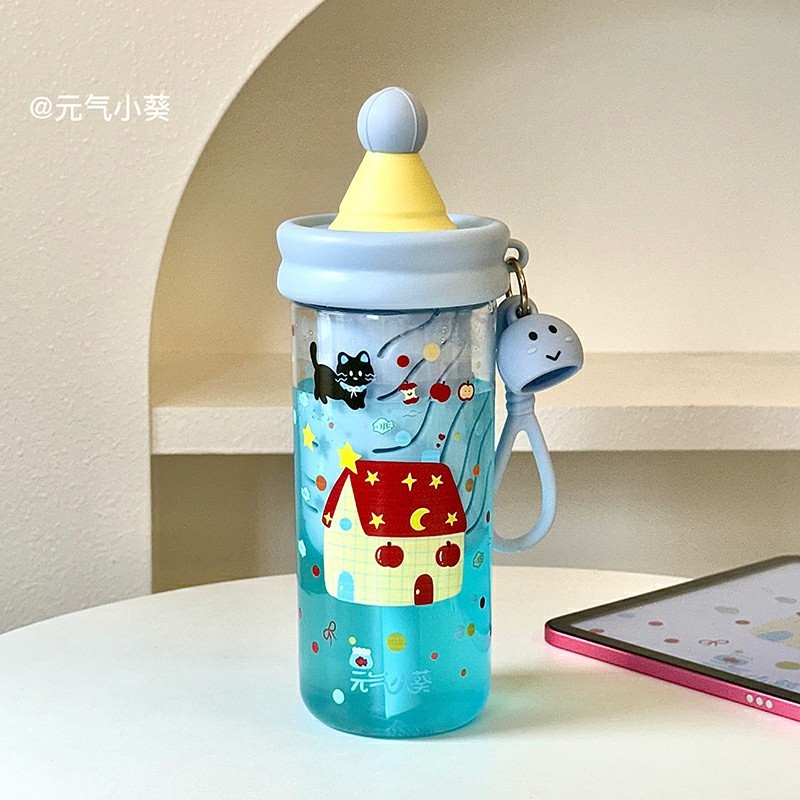 2025新款高颜值Tri'tan塑料花茶杯ins女生户外大容量卡通吸管水杯|undefined