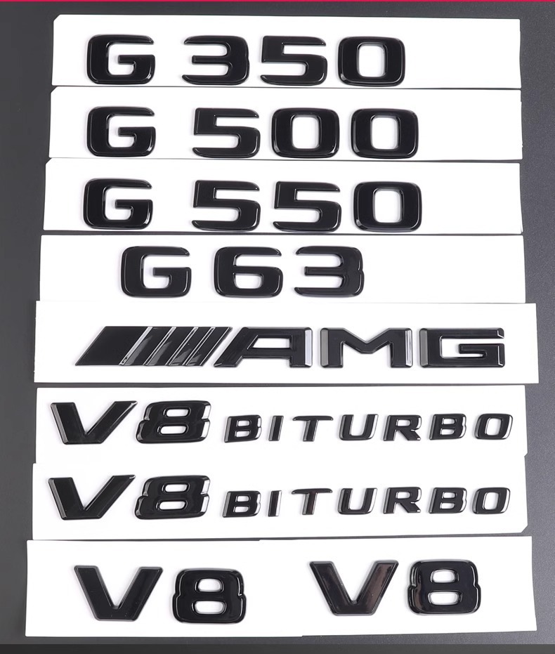 Applicable to Mercedes-Benz G63 Rear Letter Mark G 500 550 Body Side Mark V8BITURBO Modification AMG Blackening Sticker