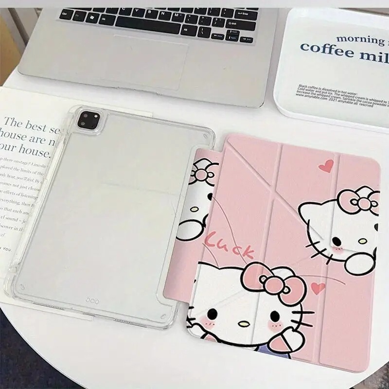 Kt Cat Cartoon Pattern Tablet Protective Case, Suitable for iPad Pro 11inch and iPad Air 10