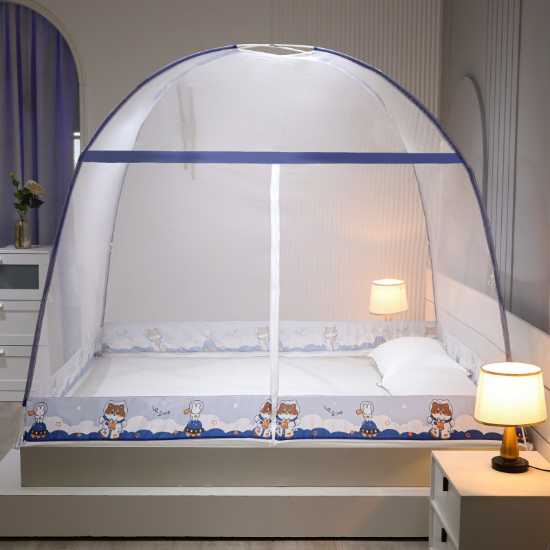 2023 nueva instalación-libre anti-Mosquito a prueba de polvo bolsa mongol impresa mosquitera dibujos animados anti-mosquito 1,5 m 1,2 m 1,8 M