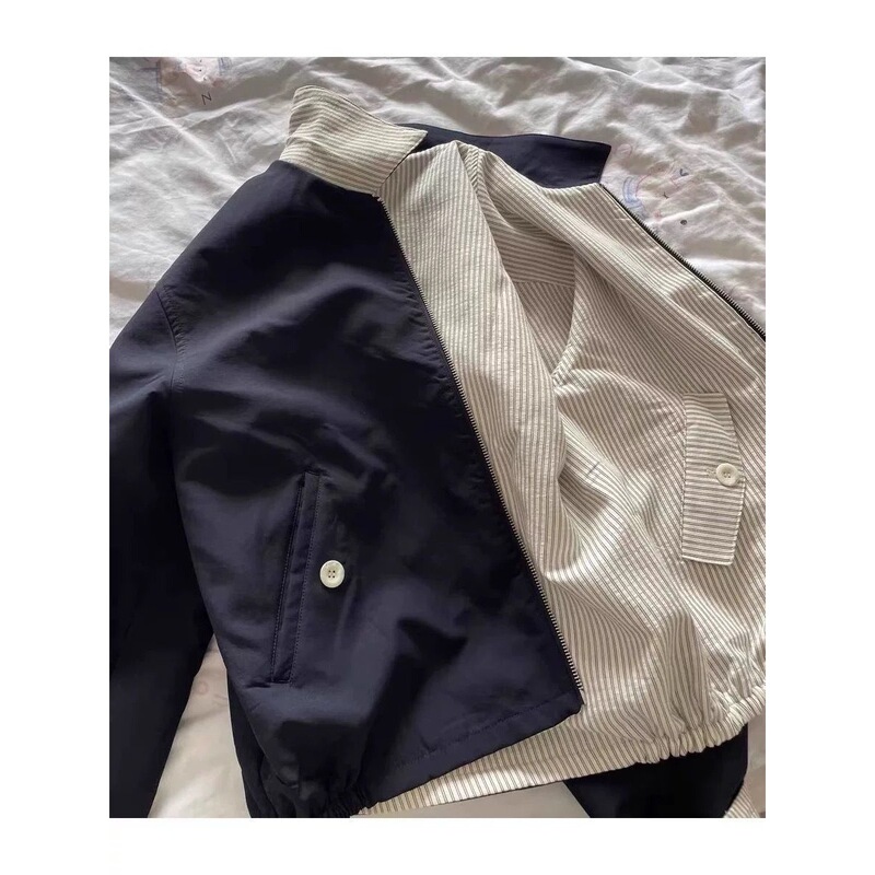American Trendy Reversible Striped Lapel Silhouette Jacket for Men and Women Spring and Autum New Street Cleanfit Jacket