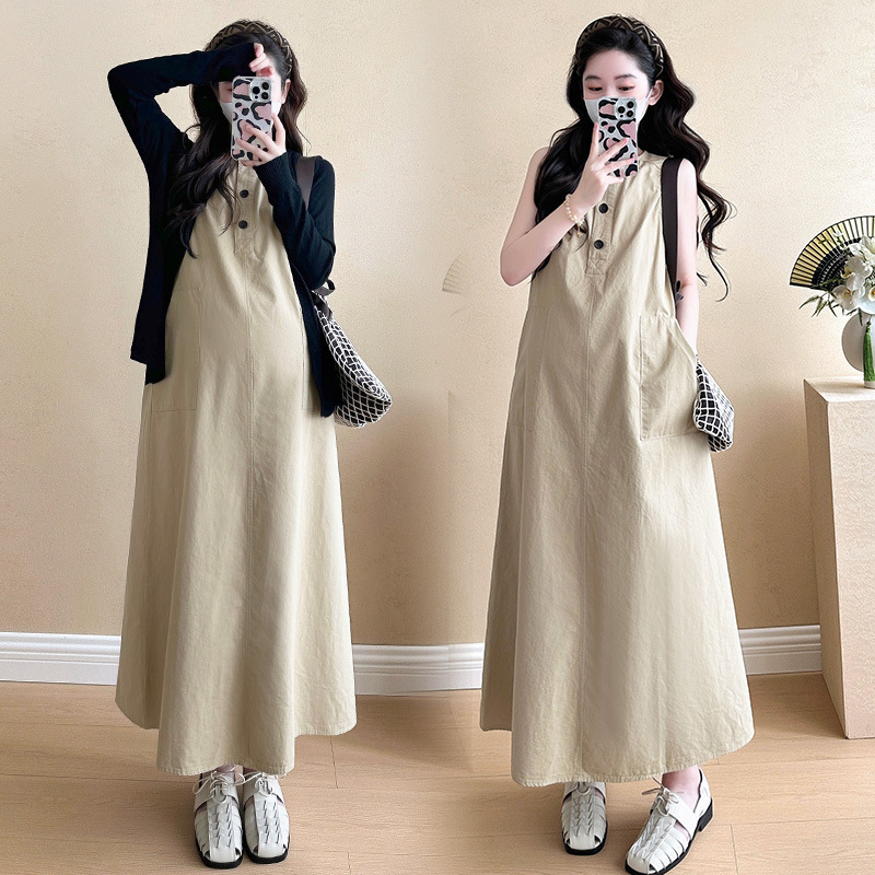 2026 Spring New Casual Versatile Cardigan + Maternity Tank Dress Two-Piece Set Maternity Wear 2026 Spring New Casual Versatile Cardigan + Maternity Tank Dress Two-Piece Set Maternity Wear