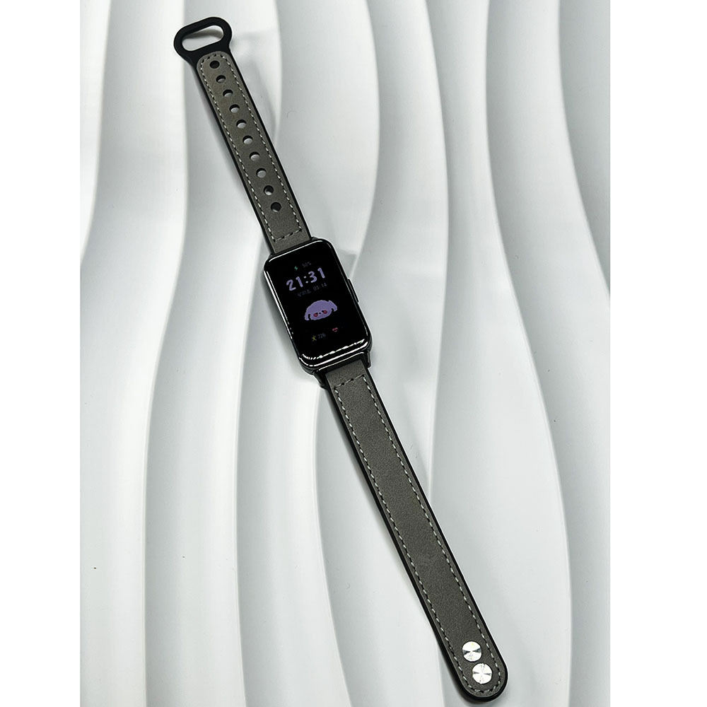 Aplicable a Huawei Pulsera 10 Huawei 9 Pulsera 8a generación de cuero nfc de alta calidad, lujo ligero, deportes, correa de reloj de doble botón