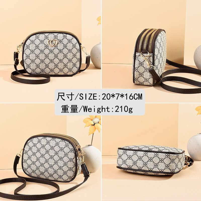 Bolso Redondo Pequeño Texturizado para Mujer, Bolso de Hombro Cruzado Nuevo de Verano 2024, Moda, Venta al por Mayor de Fábrica, Dropshipping