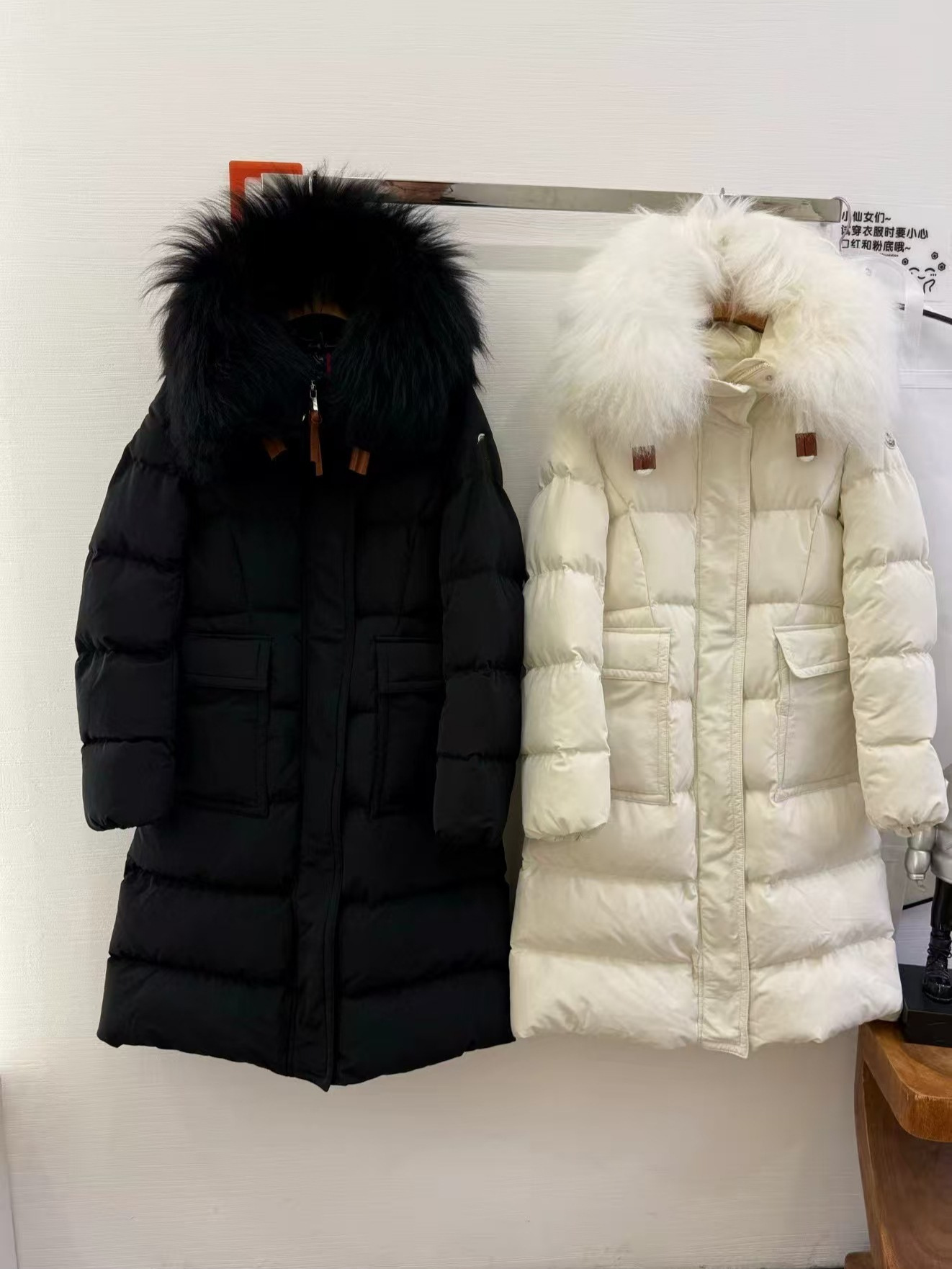 跨境高版版本冬季新款90鹅绒服加厚女长款收腰显瘦大毛领保暖外套