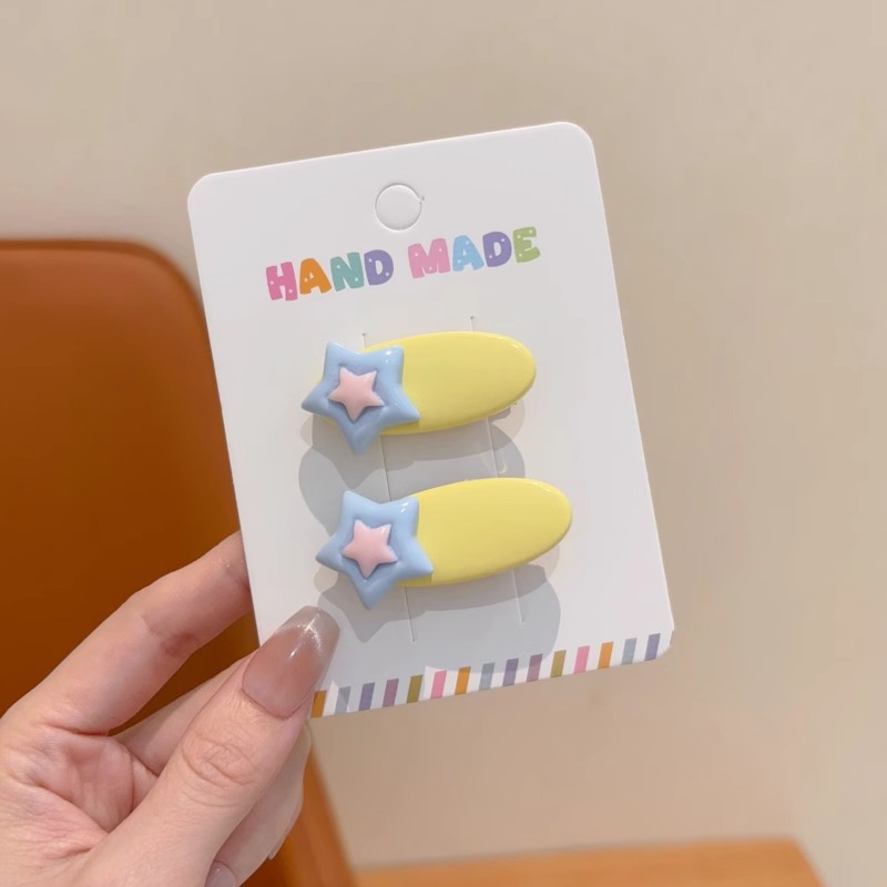 Niños lindos clips de cabello suave estrella de dibujos animados clips de pestañas niñas dulces no dañan el cabello lateral clip de cabello rotos boca de pato