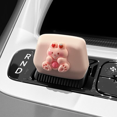 Car interior film — Accessories - star-wish-pink-peach-heart-strawberry-rabbit-gear-shift-cover
