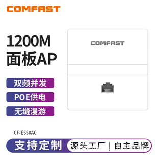 COMFAST CF-E550AC Gigabit Wireless Panel ap Indoor Dual Frequency 1200M Hotel Project Wall Type 86