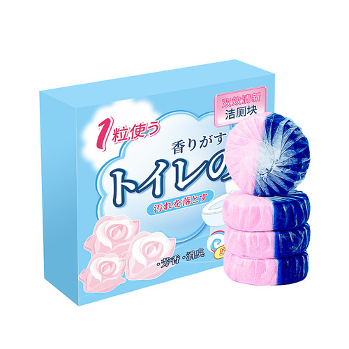 Rose two-color toilet block, blue bubble toilet automatic cleaner, toilet cleaner, toilet deodorant and odor removal toilet cleaner