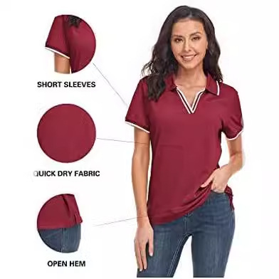Women's Polo Shirt Moisture-wicking Golf Shirt Slim-fit Golf Clothing Sports Tennis Casual T-shirt Women's Polo Shirt Moisture-wicking Golf Shirt Slim-fit Golf Clothing Sports Tennis Casual T-shirt