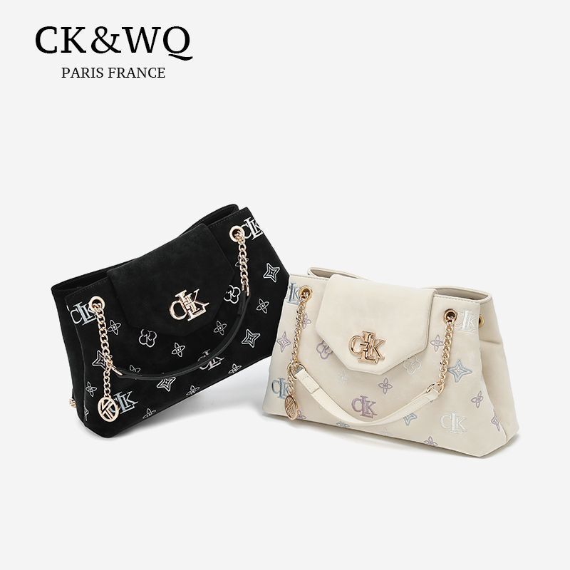 CK&WQ Luxury Handbag for Women, Commuting Bag, Chain Underarm Bag, Large Capacity Tote Bag, Embroidered Niche Shoulder Bag CK&WQ Luxury Handbag for Women, Commuting Bag, Chain Underarm Bag, Large Capacity Tote Bag, Embroidered Niche Shoulder Bag