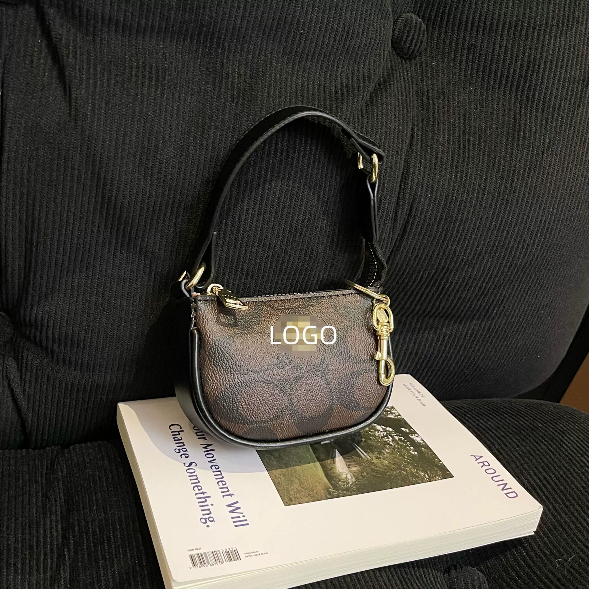 Bag, design keychain, cute wallet, European style