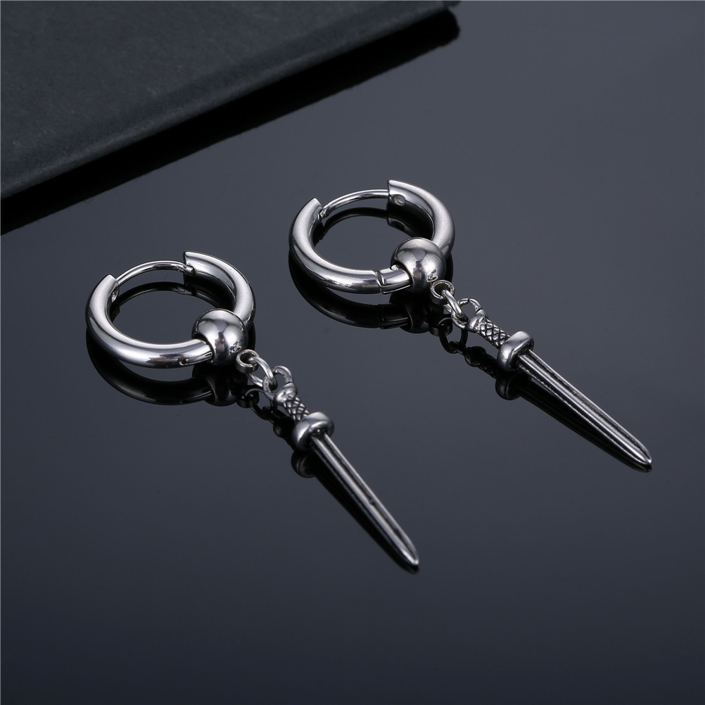 Drop Earrings Classification 1 Piece Hip-hop Geometric Titanium Steel Plating Men's Drop Earrings