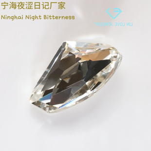 Wholesale k9 silver plated axe pointed bottom shaped diamond glass crystal clothing accessories accessories stick diamond DIY shoe bag ear