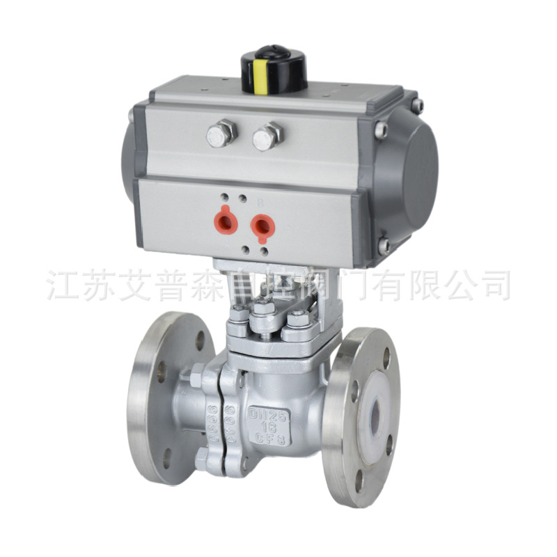 艾普森不锈钢气动衬氟球阀 Q641F46气动不锈钢衬氟法兰球阀