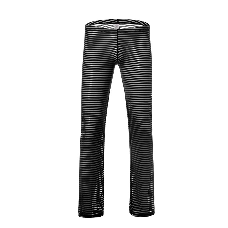 Men's Trousers Mesh Striped Home Trousers Sexy Breathable Casual Men's Trousers