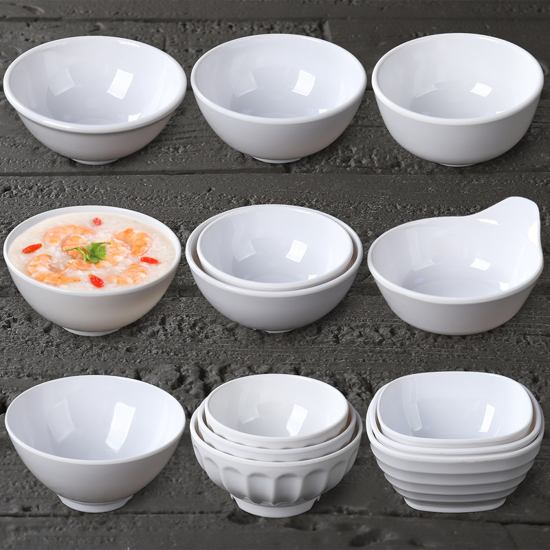 Small Soup Bowl, Rice Bowl, Commercial Melamine White Hot Pot Restaurant Seasoning Bowl, Hotel-Specific Bowl, Imitation Porcelain Tableware Small Soup Bowl, Rice Bowl, Commercial Melamine White Hot Pot Restaurant Seasoning Bowl, Hotel-Specific Bowl, Imitation Porcelain Tableware