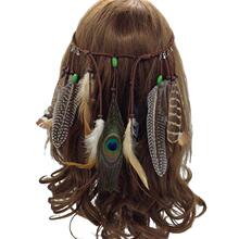 E 94373 Bohemian Peacock Feather Headband �������Ƿ���