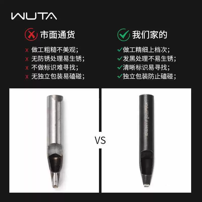 ✅ WUTA прямоугольный черный кожаный дырокол для ремня DIY ручной работы дырокол для кожи ремешок для часов квадратный дырокол