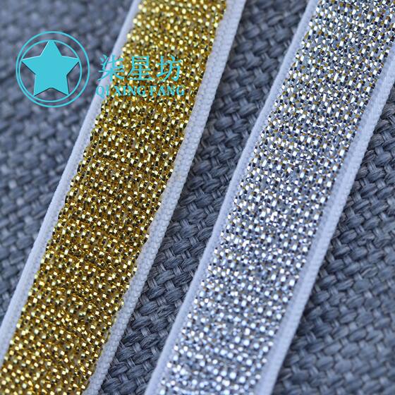 Woven 0.6-5.0cm Multi-Specification Elastic Gold and Silver Elastic Band Jewelry Clothing Clothing Webbing Accessories Wholesale