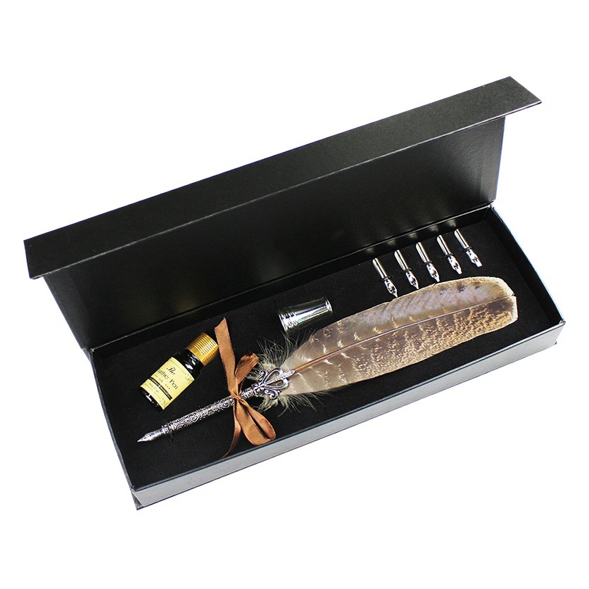 T14GA-S2 European-style British retro feather pen dipping pen Harry Potter pen gift box birthday gift set