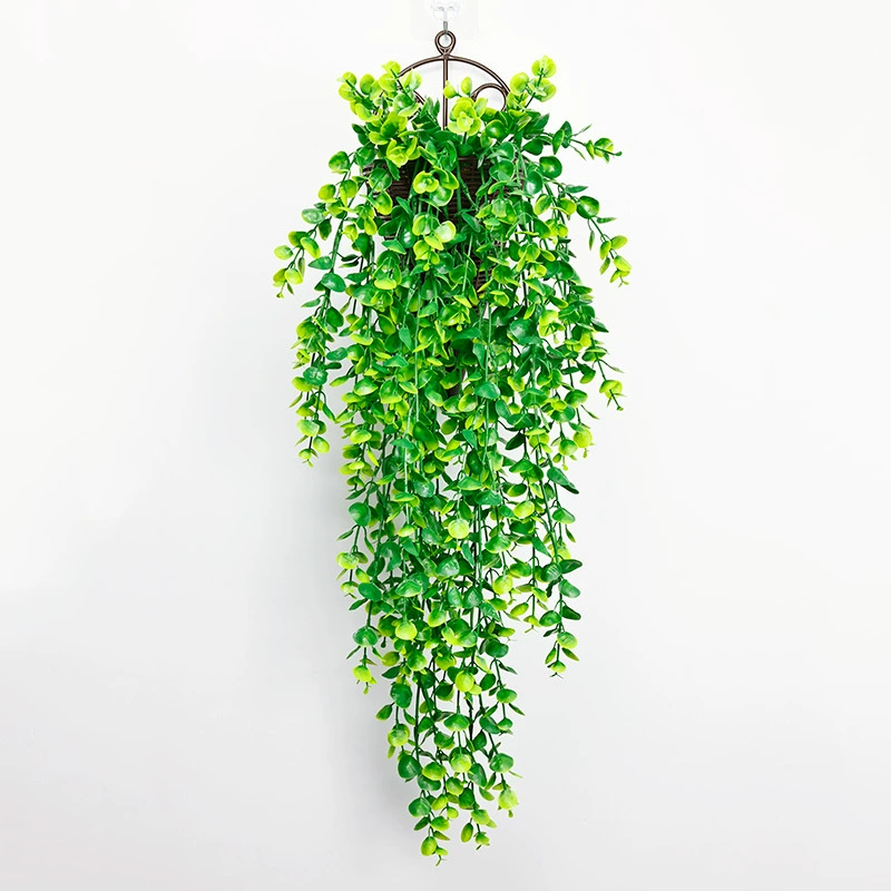 Оптовая продажа имитация круглой большой эвкалипт виноградной лозы настенный зеленый виноградный завод мебель для внутреннего наружного декоративного зеленого растения