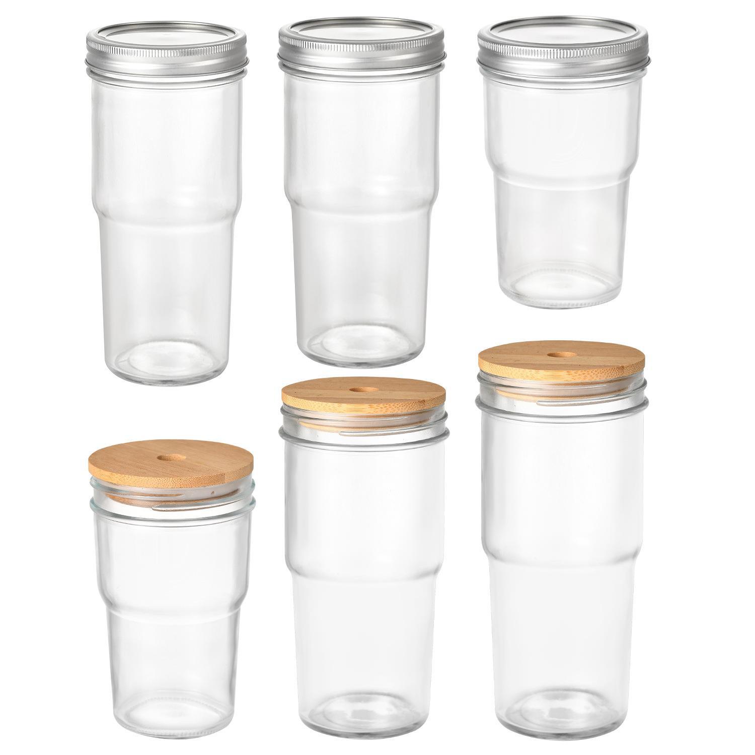 Amazon Coche taza de helado 22oz taza de paja con tapa de bambú taza de la bebida Copa de Cola taza de bambú Mason Cup