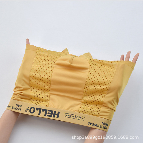 Men's underwear ice mesh boxer shorts large size loose boys sports boxer briefs quick-drying air-conditioned underwear