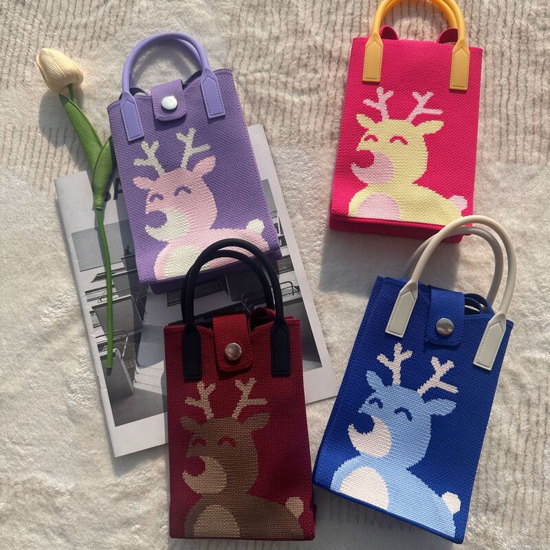 2025 Spring New Woven Handbag Small Square Bag Women's Casual Fashion Versatile Bag Cute and Fun