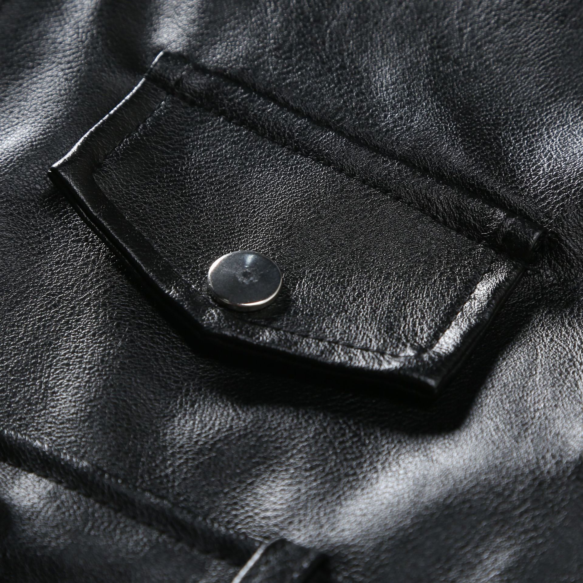 Men's Slim Fit Leather Jacket Lapel Biker Style For Autumn Winter_voghion.com