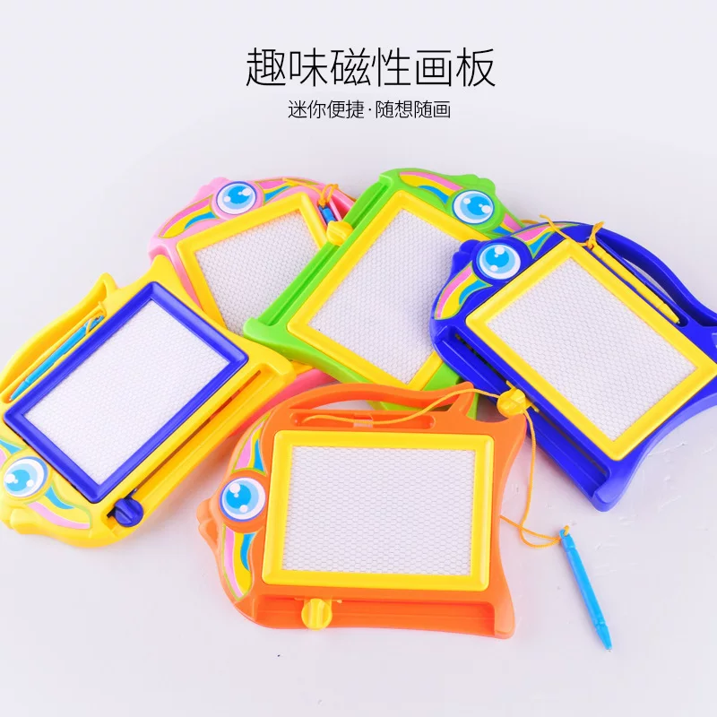 Small cartoon plastic drawing board writing, magnetic toy, early education