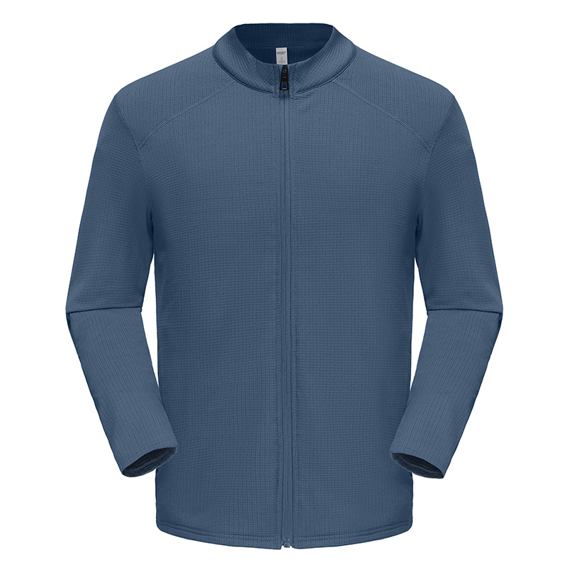 Nueva chaqueta de cuello alto para hombre al aire libre suéter casual de color sólido cardigan con cremallera chaqueta deportiva de lana para correr