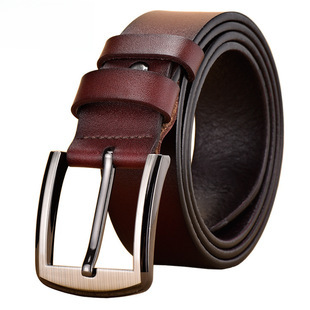 Produttori popolari all'ingrosso cintura da uomo in pelle di vacchetta con fibbia ad ardiglione a due strati cintura da uomo retrò versatile da lavoro_voghion.com