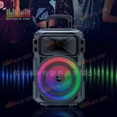 KTS 工場卸売 KTS シリーズ KTS-2231 屋外トロリー RGB ワイヤレス Bluetooth スピーカー 12inch