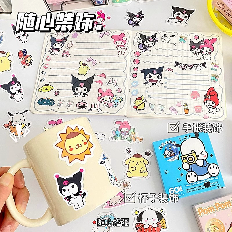 Стикер Sanrio водонепроницаемый резервуар Lomi Hello Kitty кот детские наклейки большие уши пудинг собака масло медведь