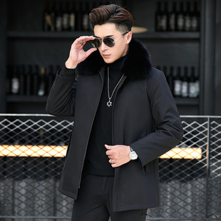 Men's Autumn and Winter Fur Jacket Men's Fur One-piece Leather Jacket Liner Pike Men's Casual Warm Jacket