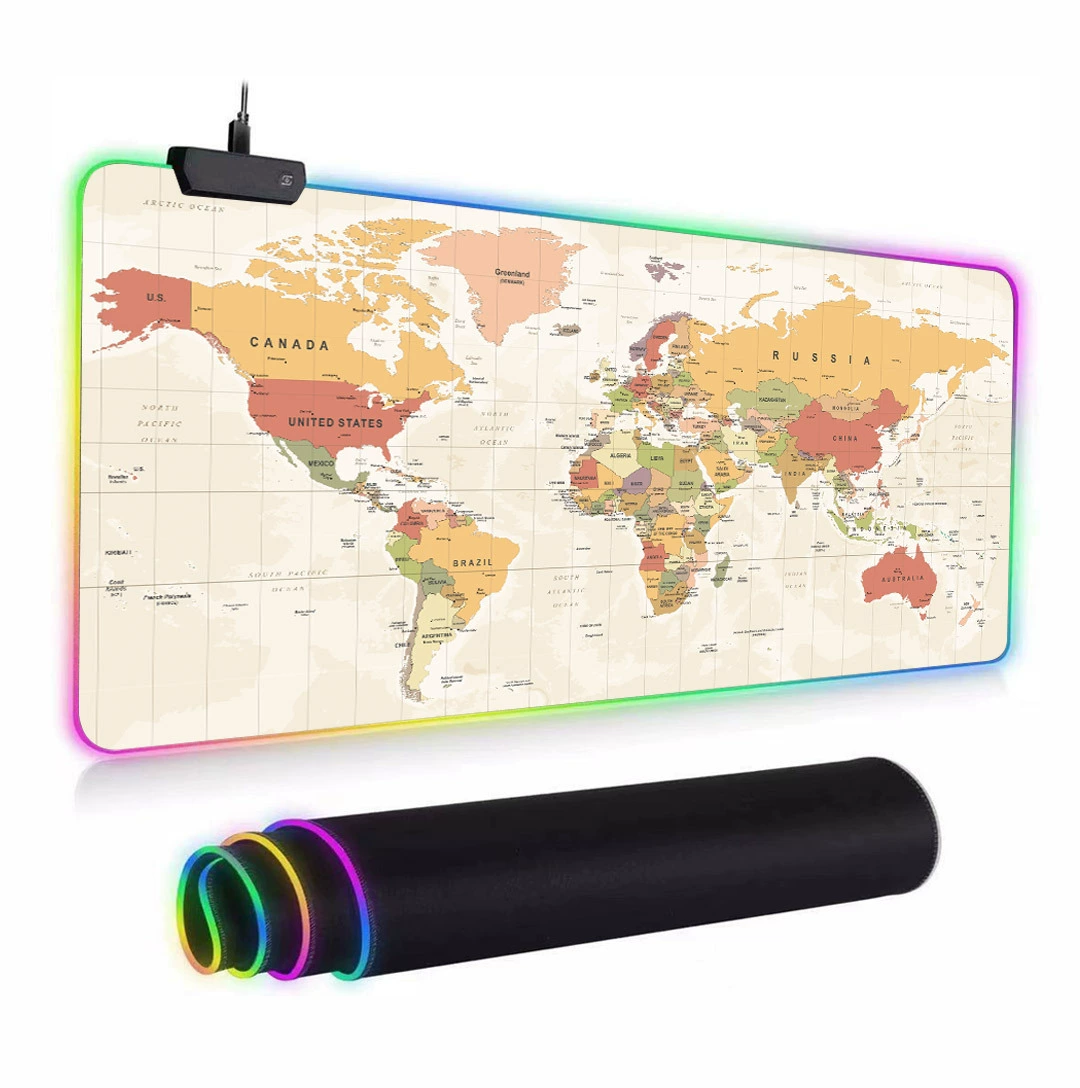Glowing big mouse, gaming keyboard, waterproof table mat, wristband, increased thickness