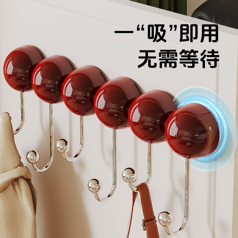 家庭用吸盤フック、パンチングなし、衣類や帽子の収納ラック、アンティークスタイルの強力なフック、洋服フック収納ラック|undefined