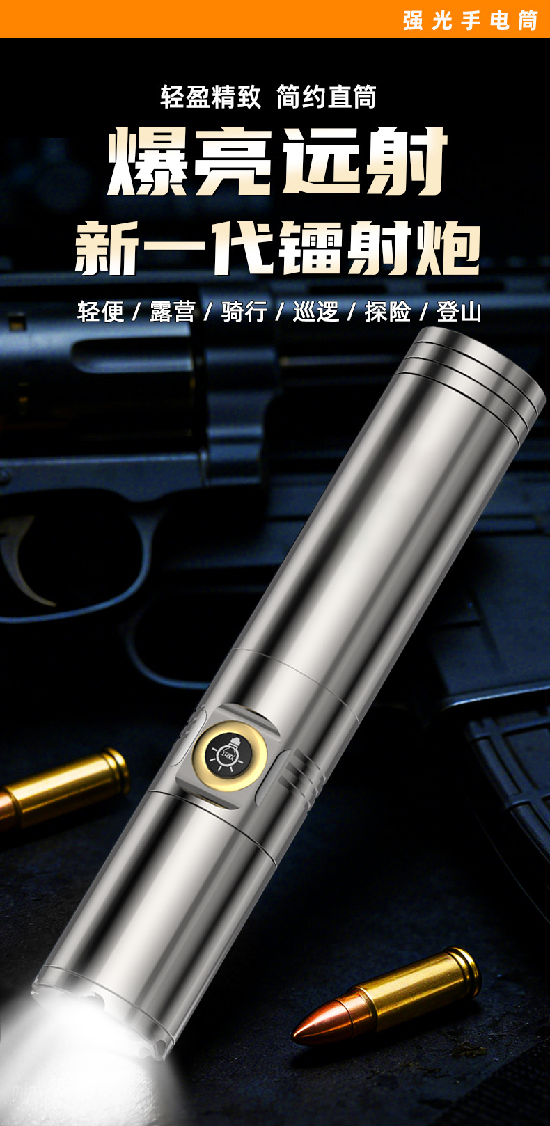Cross-border best-selling mini flashlight: powerful, multi-functional, with zoom, strobe, ultra-long battery life, high lumen output, and portable design