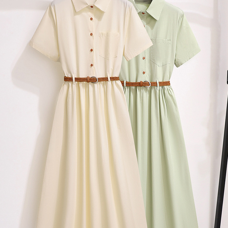 小个子连衣裙女装夏季2024新款森系文艺气质减龄高端衬衫polo裙子
