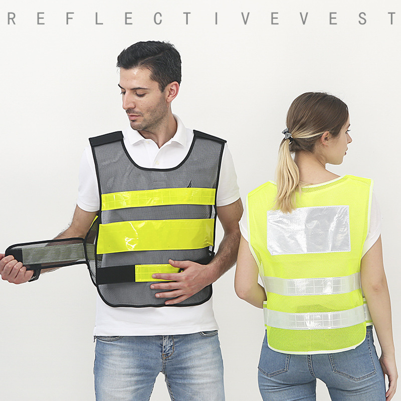 Jiahu chaleco reflectante chaleco de construcción de saneamiento de la escuela de conducción ropa de seguridad de trabajo ropa reflectante red ventilada personalizada