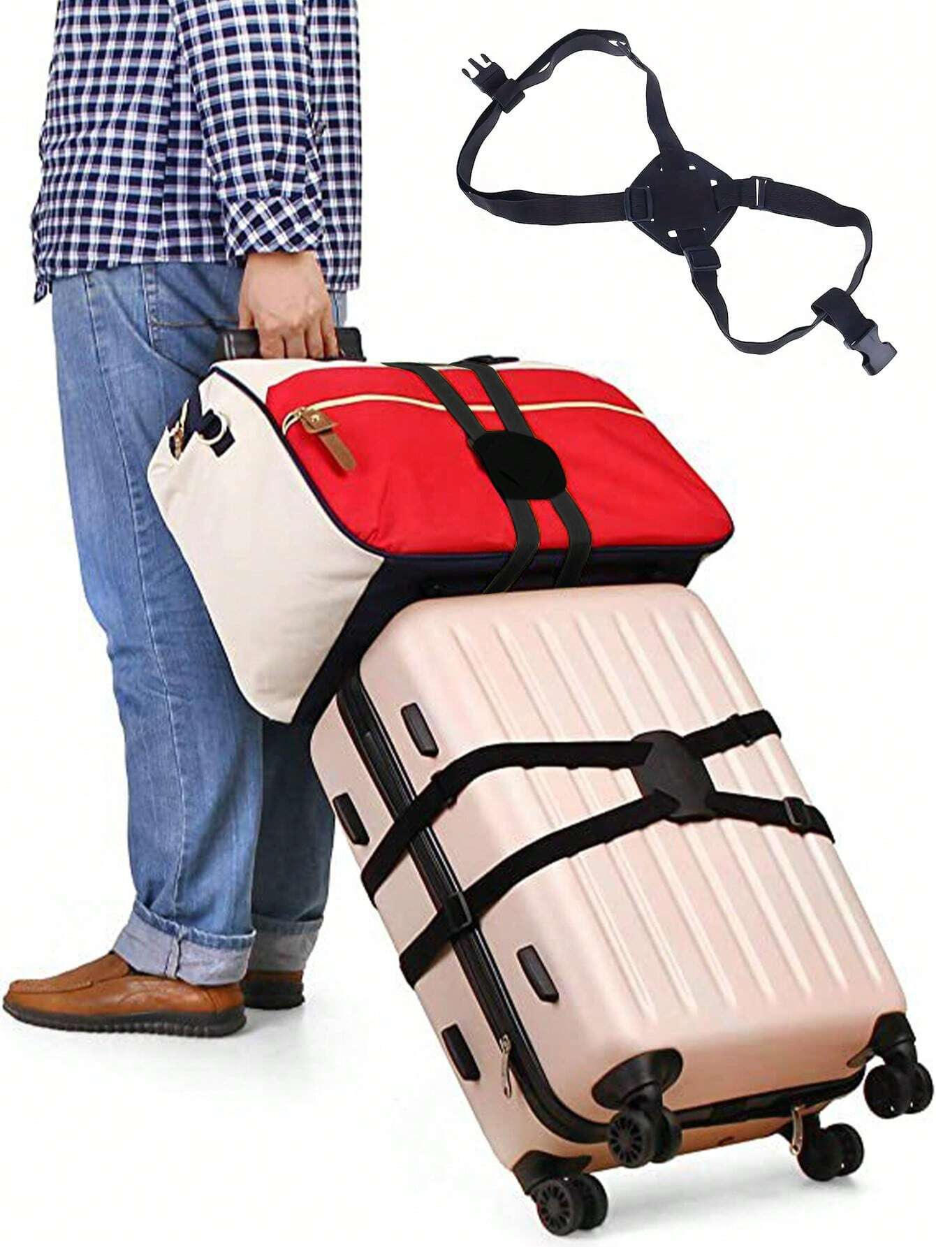 Luggage fixing strap, trolley case fastening strap, travel case packing strap, black elastic type