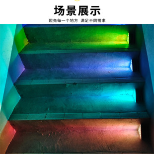 led outdoor solar color light step lamp lens highlight waterproof anti-theft stair lamp step lamp step lamp