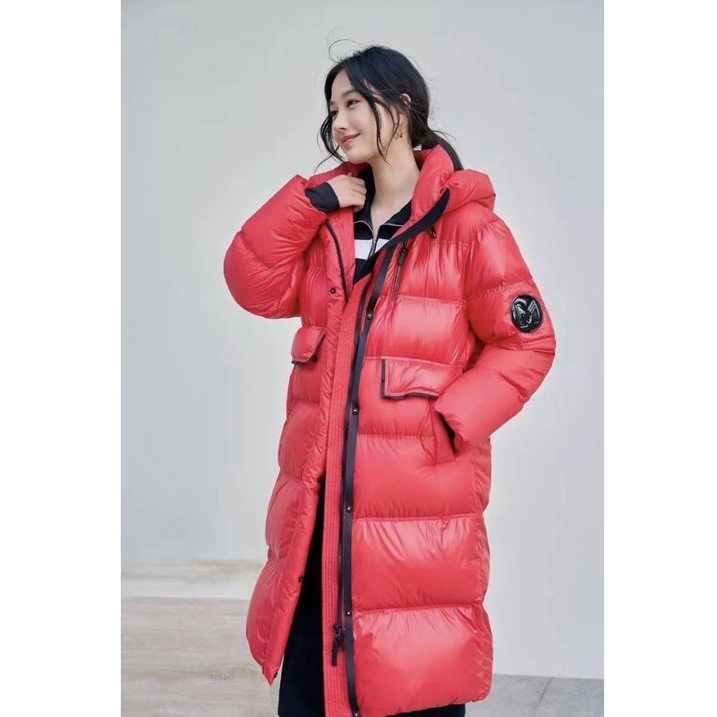 Langzeit verfügbar Herbst und Winter neuer Stil über dem Knie lange 90 Gänse daunen jacke 2024 Damen dicke Stepp decke Daunen jacke