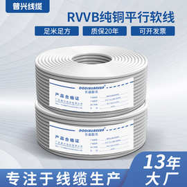 普兴纯铜RVVB扁形护套线2芯0.75/1/1.5/2.5/4平方家用平行电源线