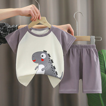 24新款儿童短袖套装纯棉男女童T恤宝宝夏季童装儿童短裤婴儿衣服