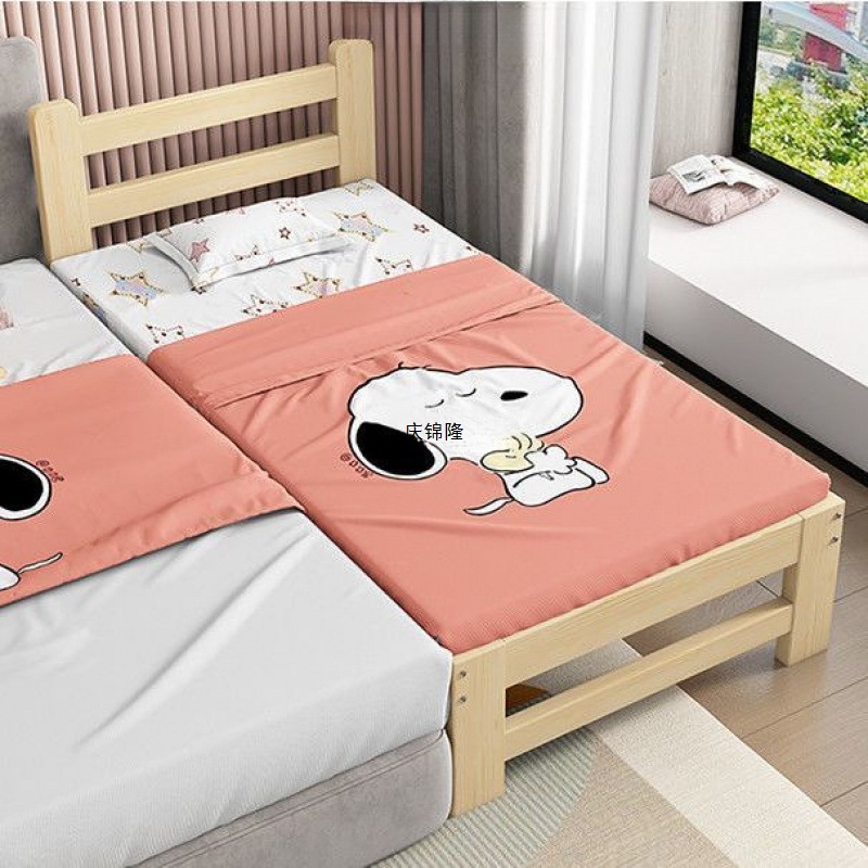 Spliced ​​Bed, Widened Bedside, Extended Bed, Solid Wood Children's Side, Adult Flat Connection, Baby with Guardrail, Spliced ​​Boy's Bed Factory