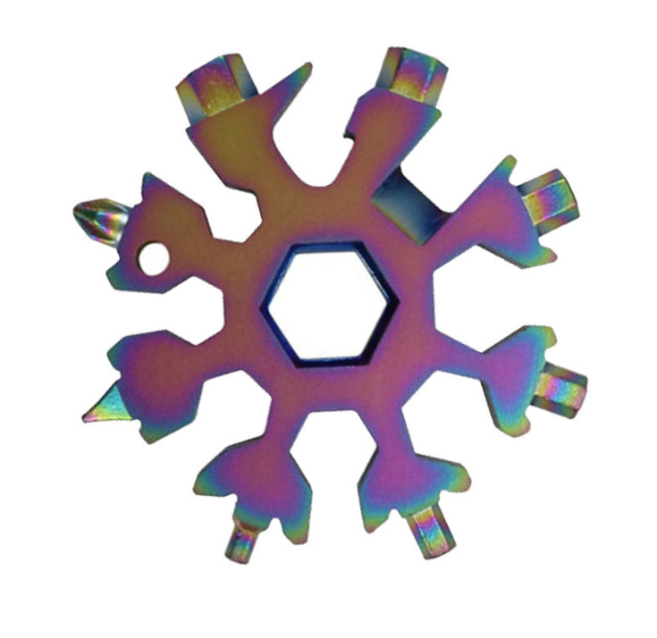 Llave de copo de nieve hexagonal llave multifunción al aire libre portátil 18 en uno llave de aleación octogonal