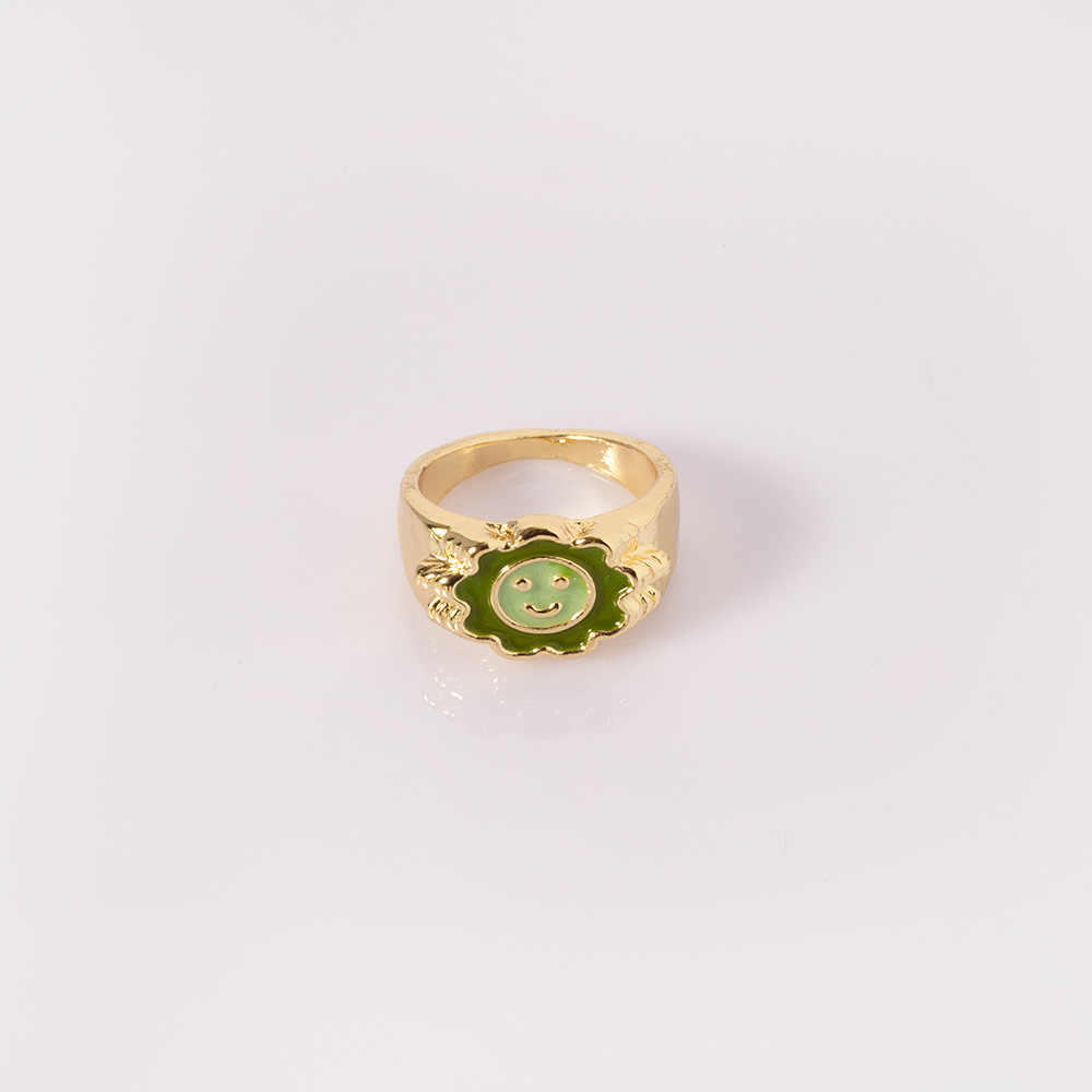 Juego De Anillos De Dedo Índice En Forma De Corazón Con Nicho De Diamantes De Imitación De Aguacate Verde Matcha display picture 2