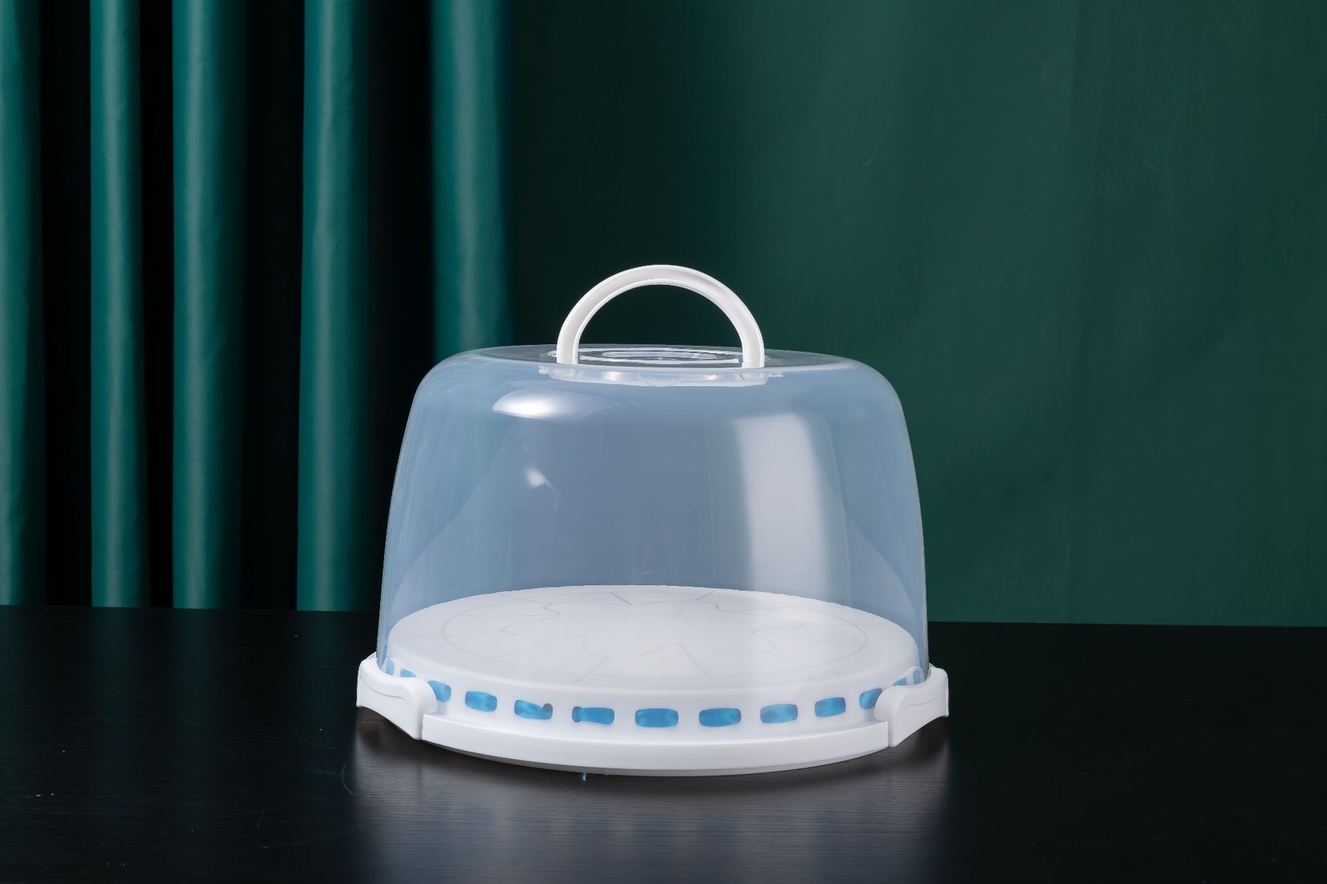 12寸圆形大号塑料蛋糕盒DIY彩色丝带塑料PP可重复使用